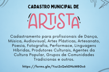 Cadastro Munipal de Artistas, Produtores ou Trabalhadores Culturais