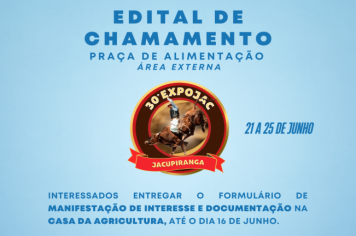 Edital de Chamamento Público - Praça de Alimentação - Área Externa