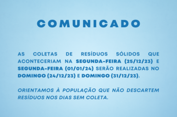 Comunicado Oficial - Coleta de Resíduos Sólidos