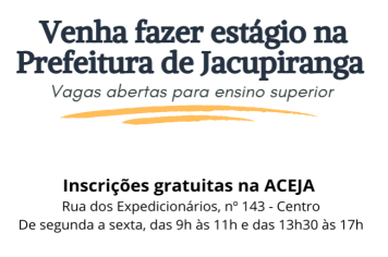 Venha fazer estágio na Prefeitura de Jacupiranga