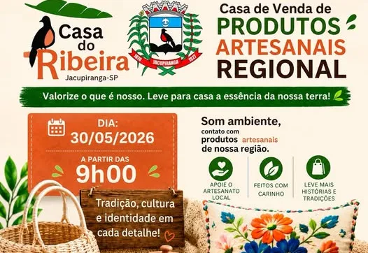 FEIRA DE PRODUTOS ARTESANAIS REGIONAIS EM JACUPIRANGA