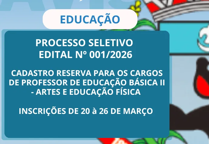 PROCESSO SELETIVO ABERTO EM JACUPIRANGA